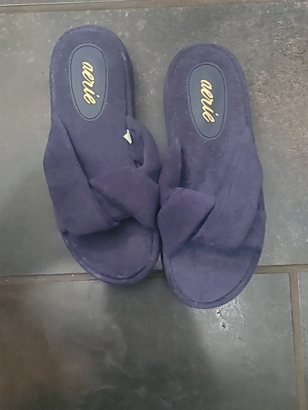 New AERIE Slip-On Platform Sandals In Blue Size 9 Women